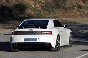 Audi Quattro Concept rear 3/4 driving view