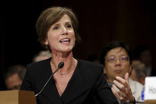 Trump fires acting US Attorney General Sally Yates