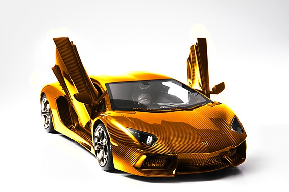 Lamborghini Aventador 1/8-scale Model Wrapped In Gold Photo Gallery