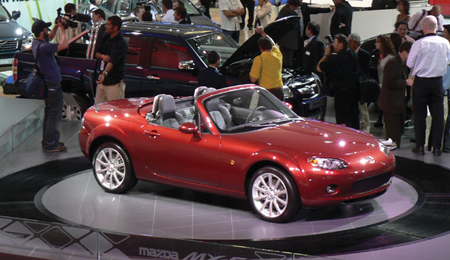 MX-5 Roadster Coupe on display at the British Motor Show