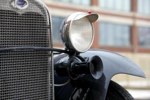 1930 Ford Model A Tudor sedan grille and headlamp