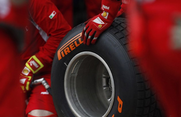 Pirelli tires at the Ferrari pit