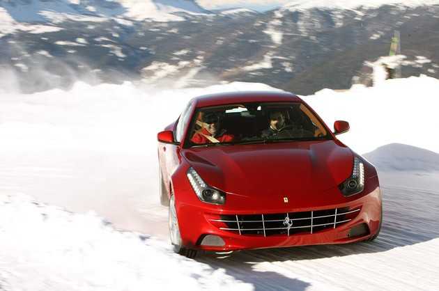 2012 Ferrari FF driving in snow