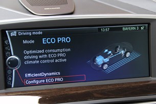 2012 BMW 6 Series Coupe driving mode display