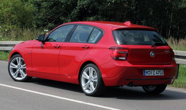 2012 BMW 1 Series Five-Door rear 3/4 view