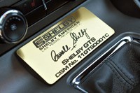 2012 Shelby GTS plaque