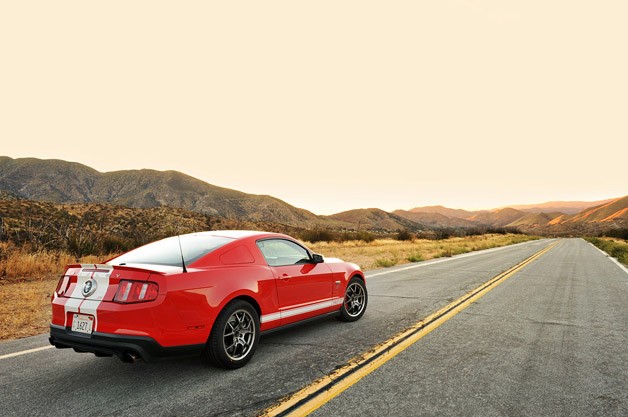 2012 Shelby GTS rear 3/4 view