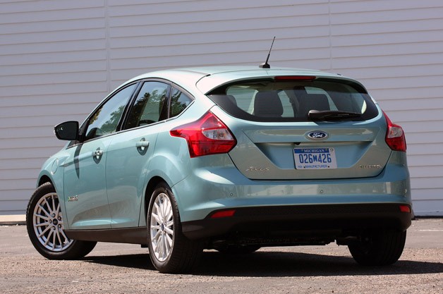 2012 Ford Focus Electric rear 3/4 view