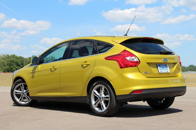 2012 Ford Focus 1.0-liter EcoBoost rear 3/4 view