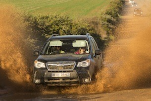 2014 Subaru Forester XT through a mud puddle