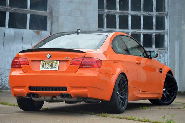 2013 BMW M3 Coupe Lime Rock Edition rear 3/4 view