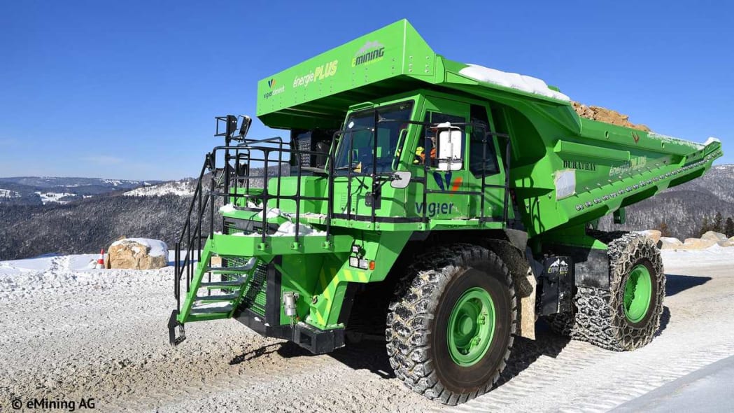 Switzerland's electric mining dump truck charges itself