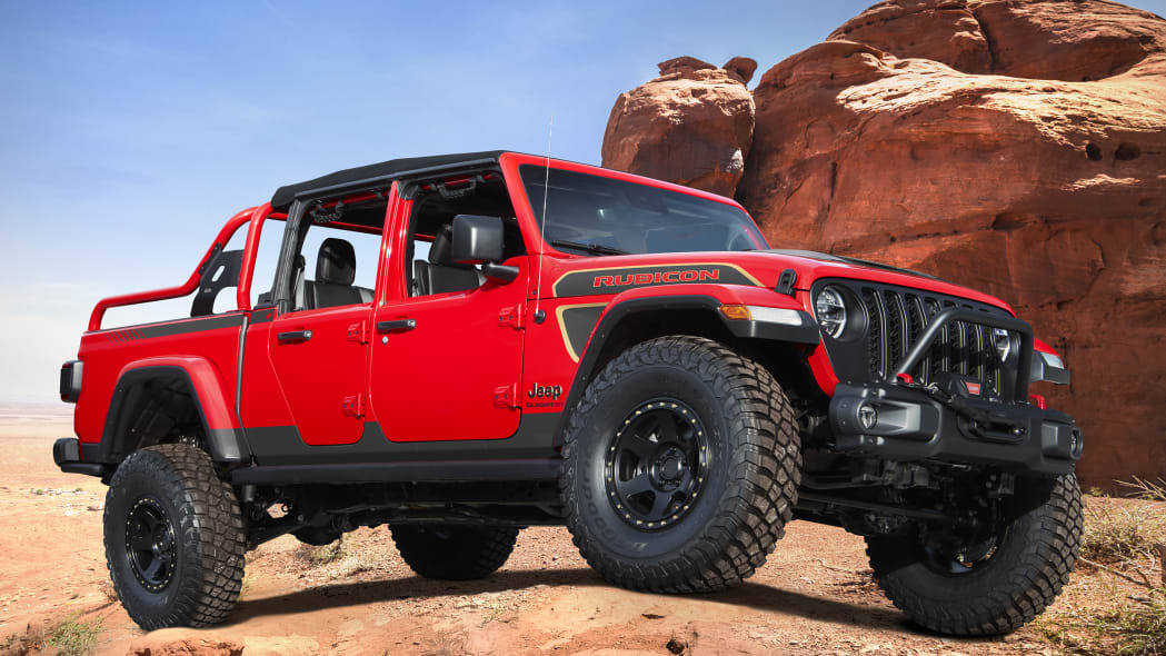 The Jeep® Red Bare Gladiator Rubicon concept builds on the pa