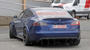 Tesla Model S With Massive Diffuser Spied Testing At The
