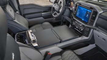 The 2021 Ford F 150 S Shifter Folds Away To Make Room For A Desk