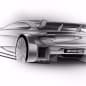 A sketch of the 2016 Mercedes-AMG DTM entry based on the C 63 Coupe, rear three-quarter view.