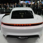 The Porsche Mission E concept, showed off at the 2015 Frankfurt Motor Show, rear view.