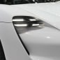 The Porsche Mission E concept, showed off at the 2015 Frankfurt Motor Show, headlight detail.