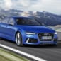 blue audi rs7 sportback performance on the road