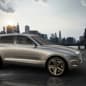 A rendering of the Genesis GV80 concept SUV revealed at the 2017 New York Auto Show, front three-quarter view.
