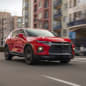 2019 Chevrolet Blazer red front city driving