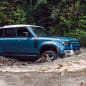 2020 Land Rover Defender blue in water