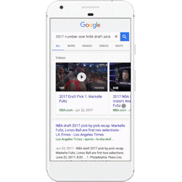 Google 6-seconden video preview