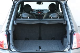 2013 Fiat 500e cargo area seats up