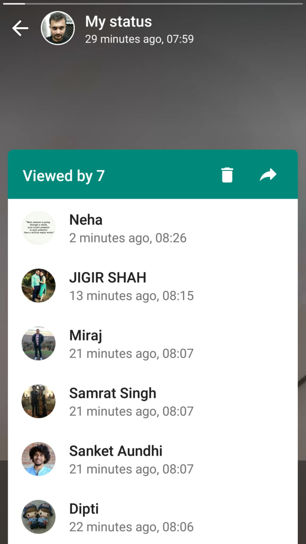 Screenshot Whatsapp Status