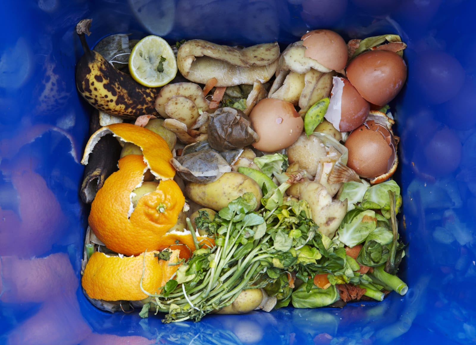 Food waste recycling caddy. The food waste in the UK is intended to be composted and thereby preventing it to be sent to landfil