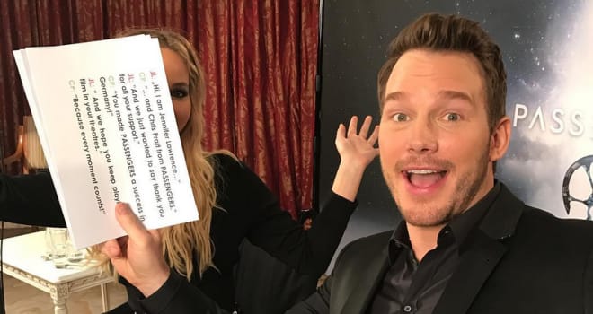 Chris Pratt Keeps Cropping Jennifer Lawrence Out of Photos & It Never Gets Old - Moviefone
