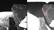 A tiny space pebble just put a huge dent in an ESA satellite