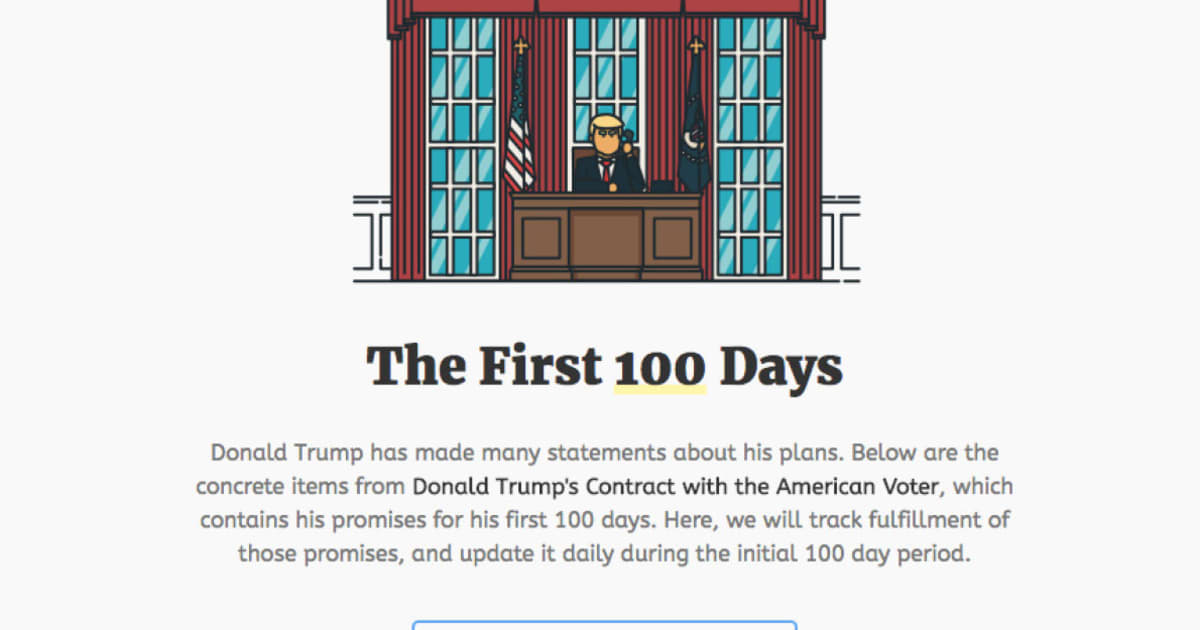 photo of Track Trump will keep tabs on the President's first 100 days image