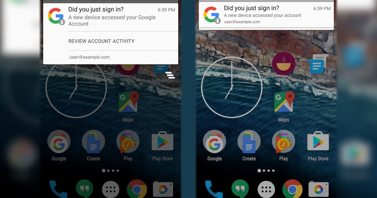 Android will tell you when new devices access your Google account