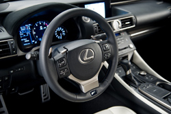 Lexus RC F interior - steering wheel closeup