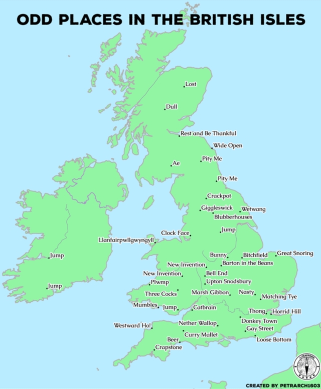 Funny Map Shows Britain s Weirdest Place Names AOL