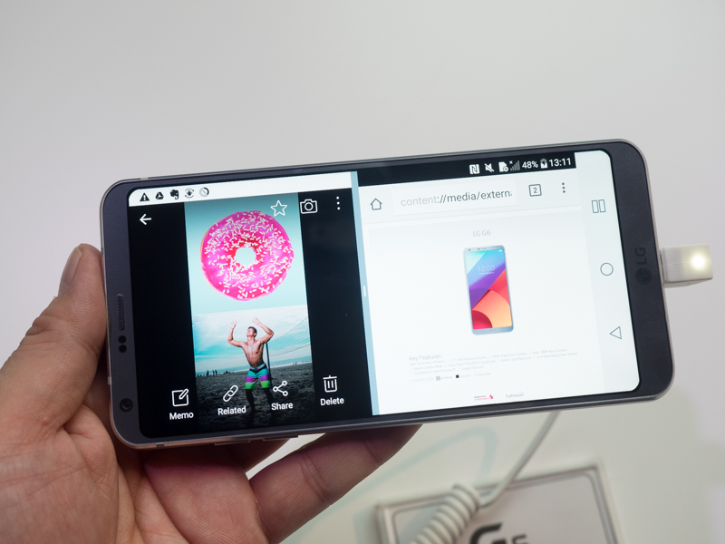 Lg G6実機インプレ 縦横比2 1の狭額5 7インチ画面が魅力 Android 7 0
