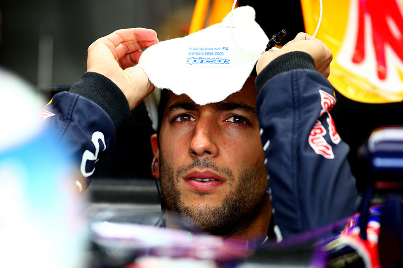 Daniel Ricciardo of Australia and Infiniti Red Bull Racing prepares in his car during qualifying for the Formula One Grand Prix of Austria.