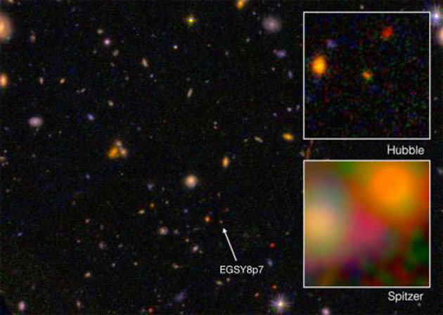 EGS8p7 is nothing but a dot to space telescopes