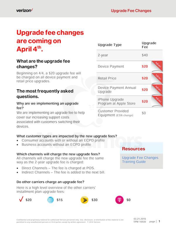 Verizon Plans 20 Upgrade Fee Even If You Paid For Your New Phone