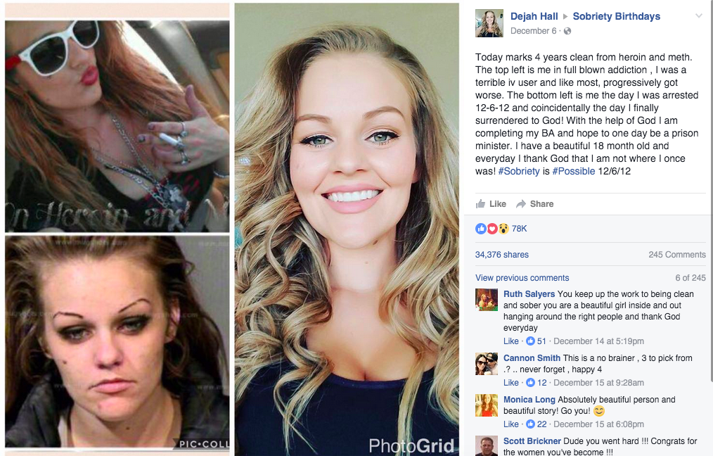 Woman shares breathtaking photos after overcoming meth addiction - AOL News