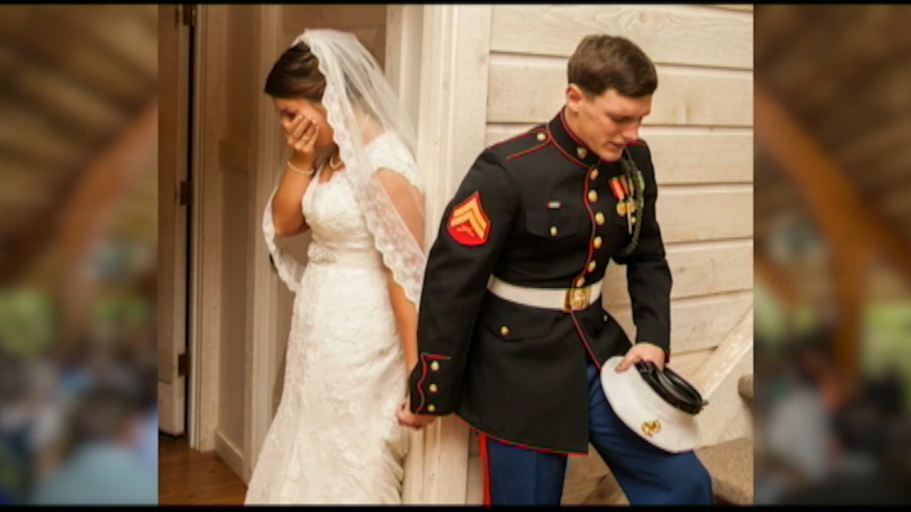 Photo Of Wnc Marine And Bride Praying Before Wedding Goes Viral Aol News