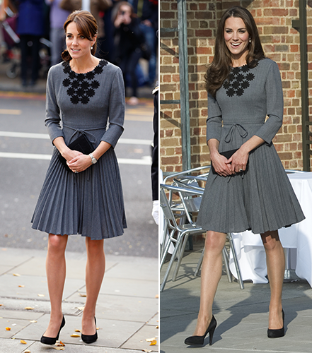 Kate Middleton Wearing Gray Orla Kiely Dress | POPSUGAR Fashion