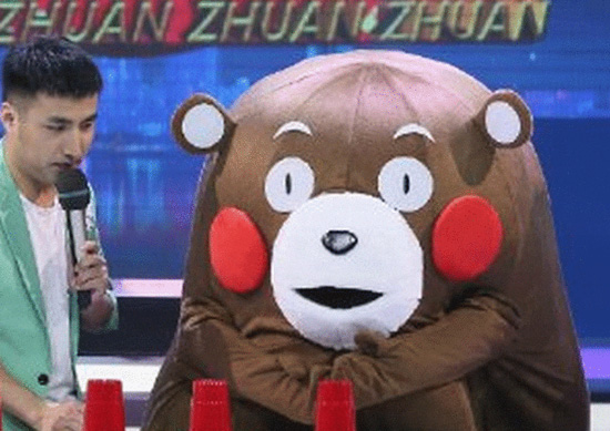 中国のテレビ番組で くまモン の偽キャラクターが登場して話題に