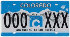 State of colorado clean energy plate