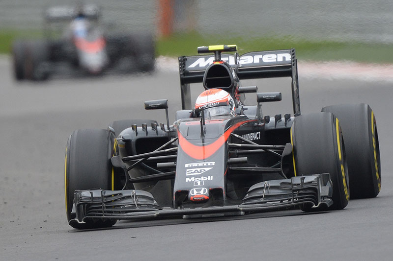 Jenson Button drives his McLaren during the 2015 Russian Grand Prix.