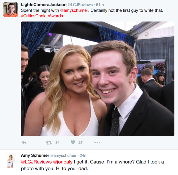Amy Schumer Calls Out Twitter Troll For Slut Shaming Joke Aol Entertainment