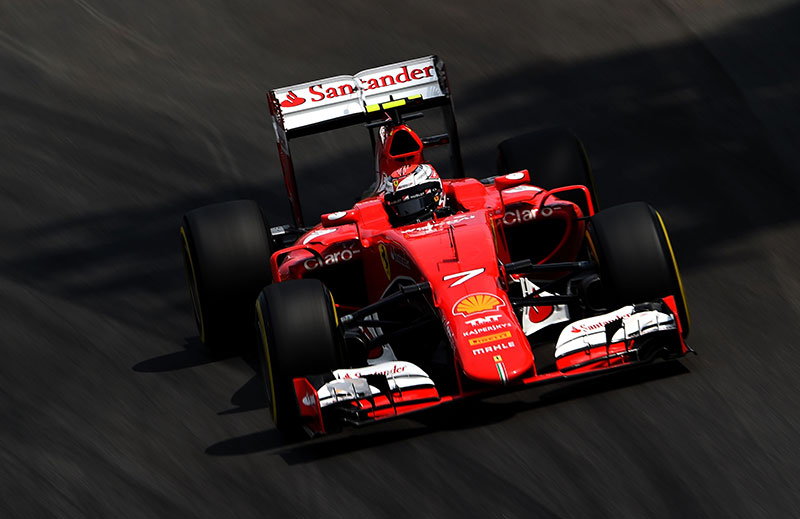 Kimi Raikkonen drives during the 2015 Brazilian F1 Grand Prix.
