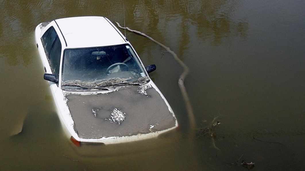 car under water following by hurricane rita cameron louisiana photo