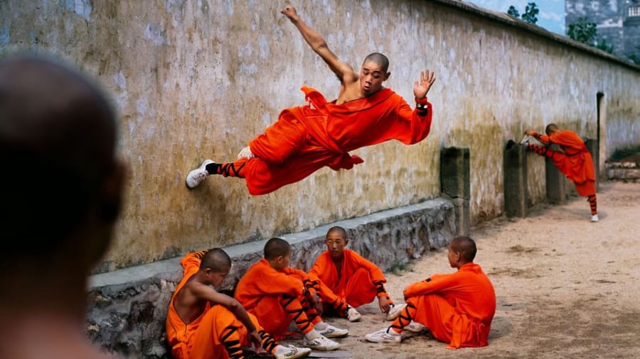 China’s Shaolin monks are known for their incredible acrobatics. This photographer captured them in action